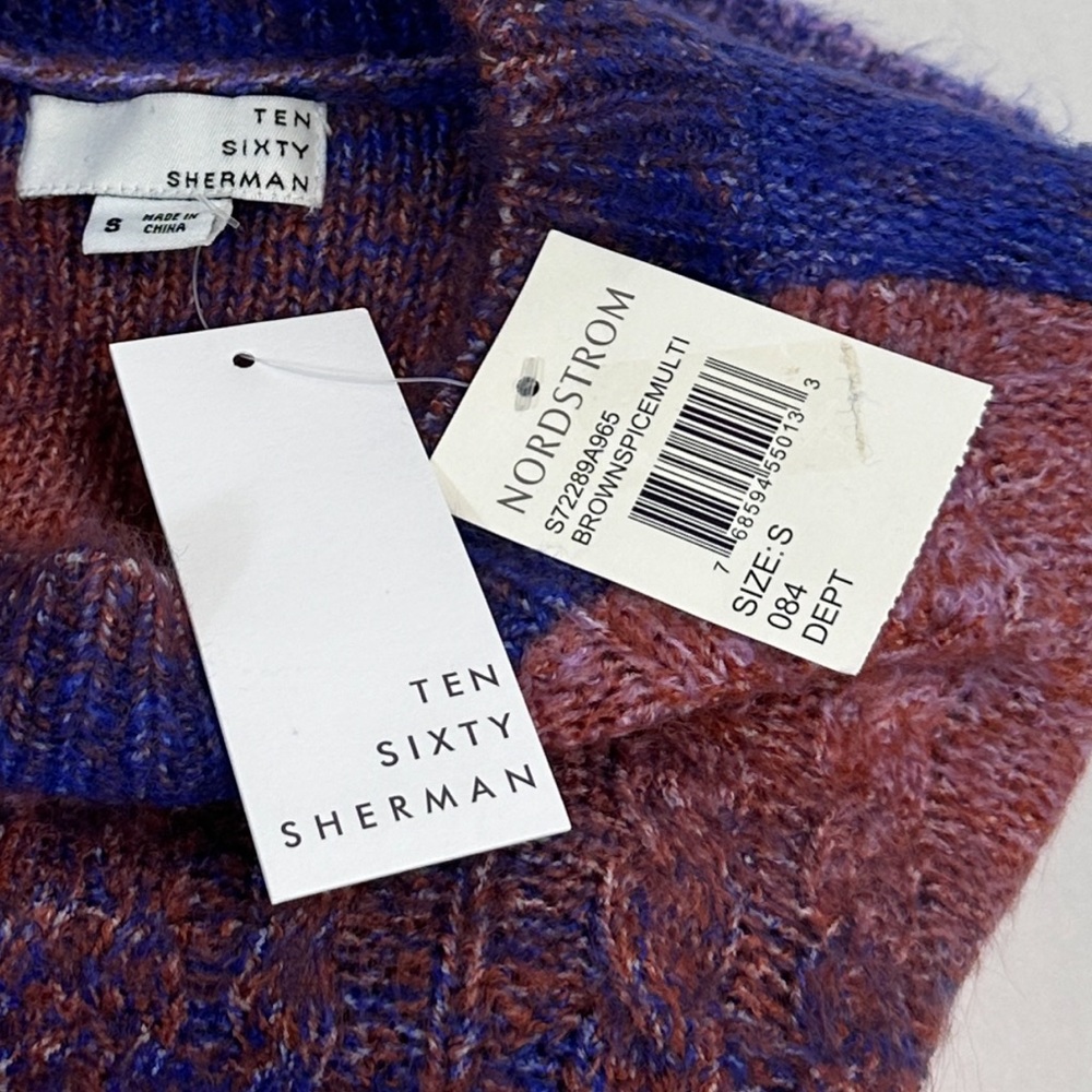NWT Ten Sixty Sherman Crewneck Cable Knit Oversized Comfy Ombre Sweater … - Picture 10 of 10